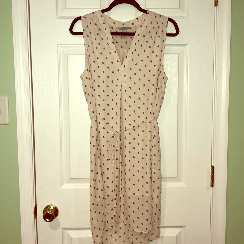 H&M dress, blush color with a pattern.